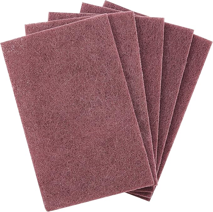 Heavy Duty XL Red Scouring Pads. 6x9 in 5 Pack of Scrubber Tools for Cleaning Stainless Steel Pots, Pans, Grills and Griddles. Extra Large Pad for Outdoor Use on Railings and Tiles.