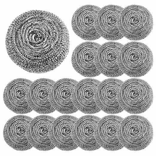 18 Pack Steel Wool Pads - Individually Wrapped Heavy Duty Scrubbers for Grill Grates, Oven Racks, Cast Iron, Pots & Pans | Industrial Strength Rust Remover, Non-Scratch Metal Scouring Pads
