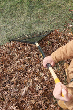 True Temper 20212011 Clog Free Leaf Rake with Hardwood/Steel Handle, 30 in. for Leaves, Grass, Clippings, Twigs, Pine Needles, Acorns, Debris,Black