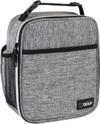 opux Premium Insulated Lunch Box, Soft School Lunch Bag for Kids Boys Girls, Leakproof Small Lunch Pail Men Women Work, Reusable Compact Cooler Tote Lunchbox for Office Adult, Light Grey