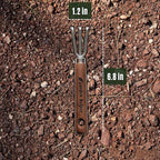 Mini Hand Cultivator Garden Tool 3 Claws - Heavy Duty Japanese Steel with Wood Handle - Small Rake Tiller for Aerating Soil, Digging, and Weeding - Made in Japan