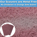 Heavy Duty XL Red Scouring Pads. 6x9 in 20 Pack of Scrubber Tools for Cleaning Stainless Steel Pots, Pans, Grills and Griddles. Extra Large Pad for Outdoor Use on Railings and Tiles.