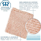 Redecker Copper Cleaning Cloth – 2 Pack – Woven Copper Scrubber for Pots Pans Sinks and Stainless Steel – Removes Burnt Food Residue – 5.5 x 5.7 in – Made in Netherlands