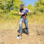 Radius Garden 58-in Long Handle Round Point Digging Shovel, Steel Shovel Head with Fiberglass Shaft