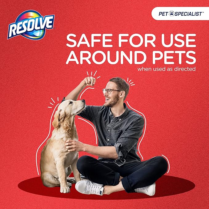 Resolve Pet Specialist Easy Clean Brushing Kit includes High Traffic Foam Carpet Cleaner, Pet Stain and Odor Remover, 22oz
