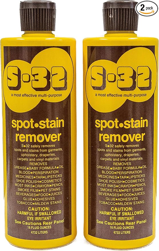 S-32 Spot Stain Remover, Safely Removes Stubborn Spots and Stains, Commercial Use, Household Needs, 15.2 Ounces, 2 Pack