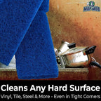 Medium Duty XL Blue Scouring Pad 5 Pack. 10 x 4.5in Large Multipurpose Nylon Scrubbing Sponges. Clean Kitchens, Bathrooms, Counters and Floors to Erase Grime and Make Surfaces Sparkle