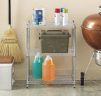 Whitmor 3-Tier Shelving Unit, Metal Storage Shelves, Easy Assembly Home Organizer for Pantry, Kitchen, Garage, Plant, 23" L x 13" W x 30" H